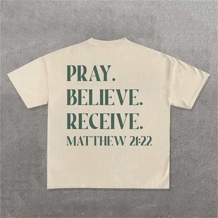 Personality Letter Pattern Oversized T-shirt Men