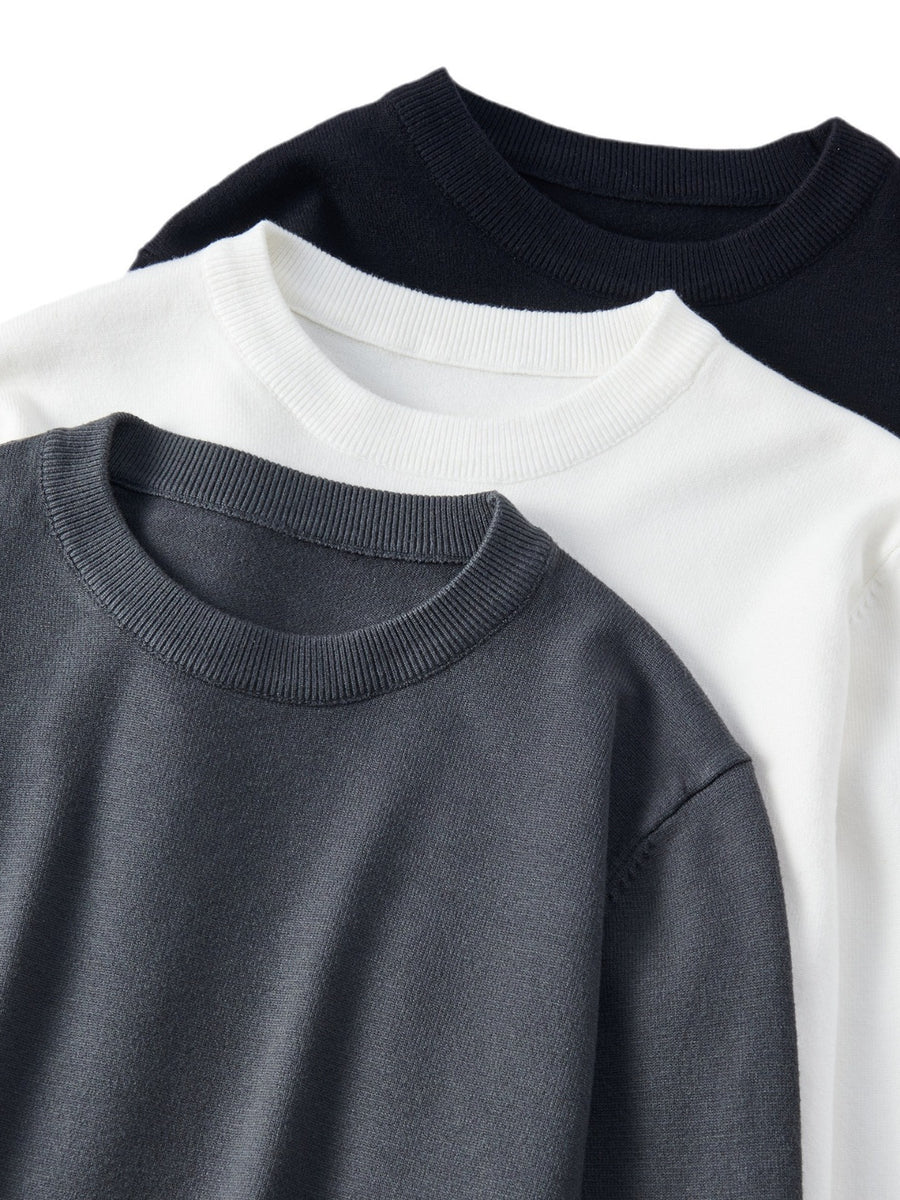 New Inner Wear Base Men's Knitted Round Neck Sweater Men