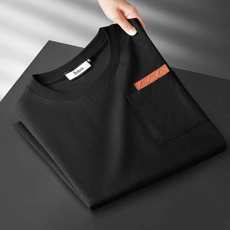 Lightweight Ice Silk Linen Men's Short-Sleeve T-Shirt