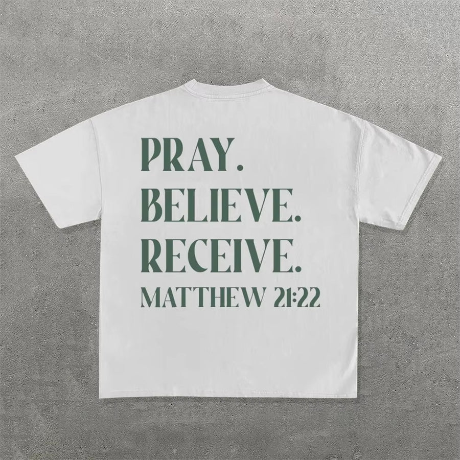 Personality Letter Pattern Oversized T-shirt Men