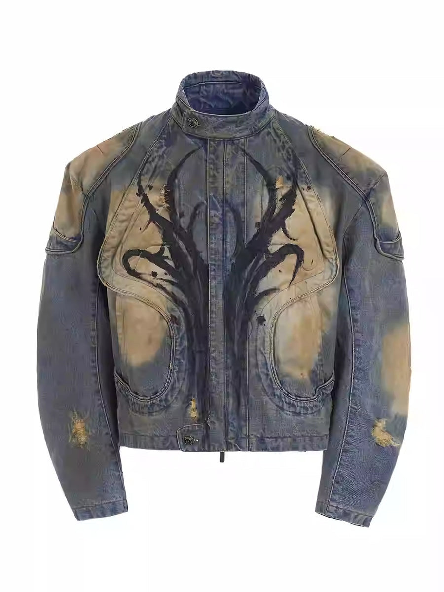 American-style Distressed Machete Jeans