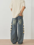 Men's Ripped Wide-leg Jeans