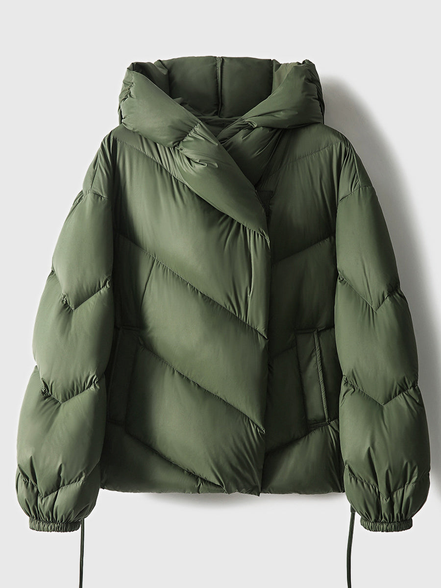 Hooded Small Puffer Jacket Coat