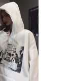Gothic Streetwear Hoodies Mannen Ins Stijl Herfst Winter Lightning Print Losse Plus Fleece Hooded Sweatshirt