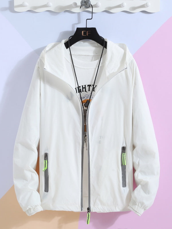 Reflective Zipper Sun Protection Clothes Men's Fishing Clothes