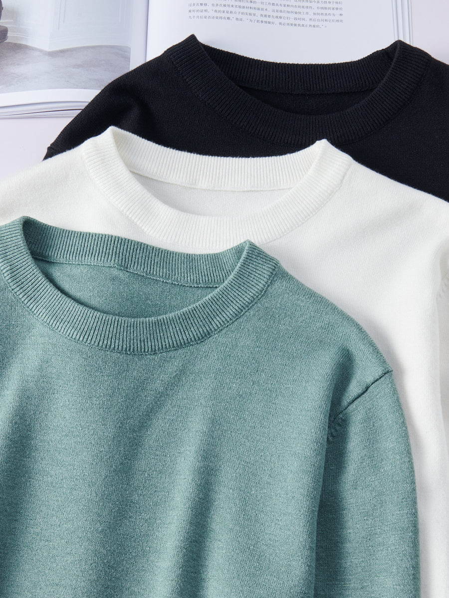 New Inner Wear Base Men's Knitted Round Neck Sweater Men