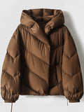 Hooded Small Puffer Jacket Coat