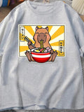 Capybara Cotton T-shirt Men's Clothing Oversized