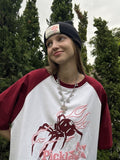 High Quality Harajuku Casual Hip Hop Female Vintage Oversized Street Retro Summer Letters T-shirts