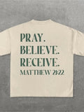 Personality Letter Pattern Oversized T-shirt Men