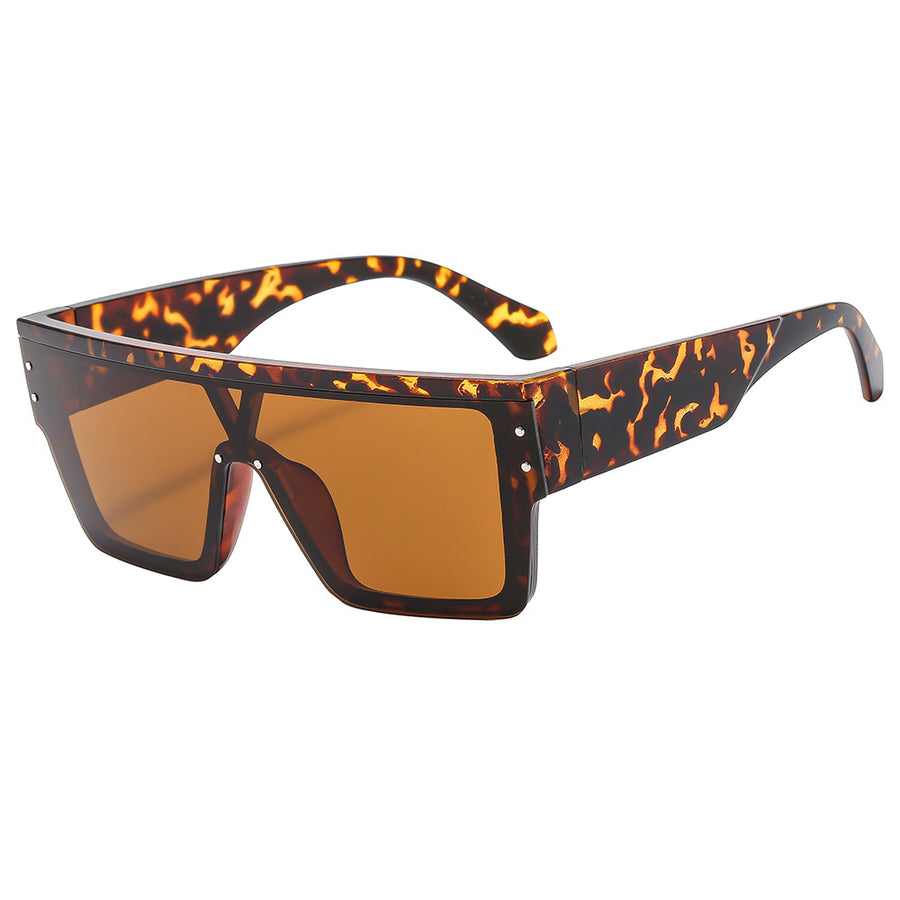 Fashionable Vintage Design Oversized Reflective Sunglasses