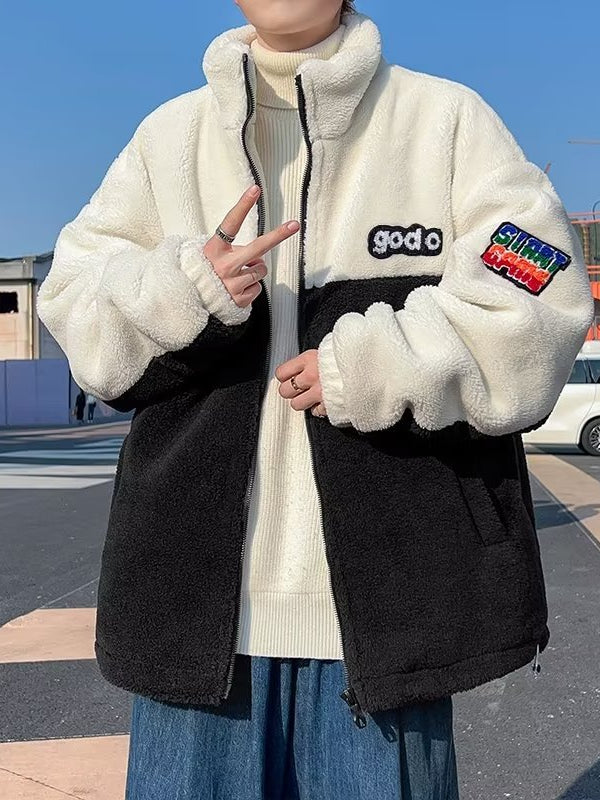 Youth Winter Clothes Lamb Wool Cotton-padded Clothes Velvet Padded Thickened Coat