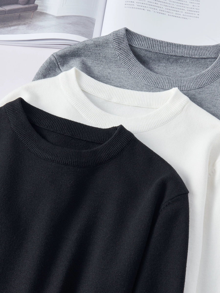 New Inner Wear Base Men's Knitted Round Neck Sweater Men