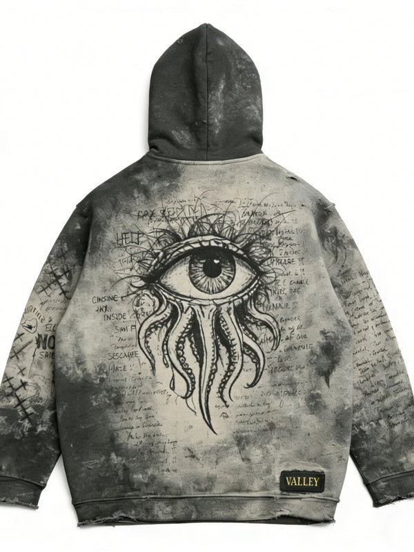 Men's Hooded Printed Casual Pullover Sweatshirt