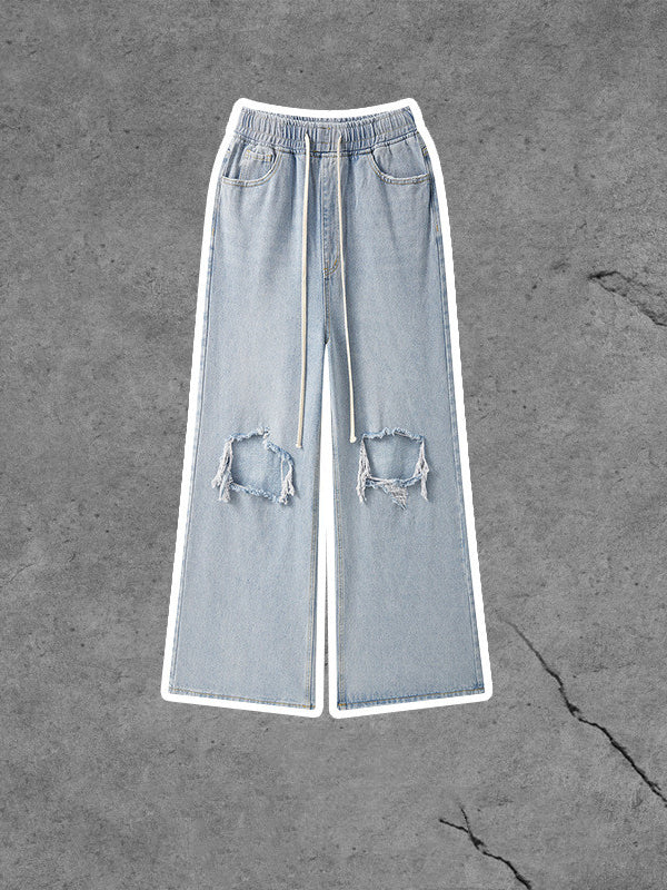Men's Distressed Washed Ripped Jeans