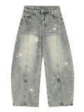 Distressed Scimitar Cotton Pants Jeans