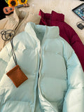Thickened Stand Up Collar Puffer Jacket For Men