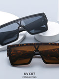 Fashionable Vintage Design Oversized Reflective Sunglasses
