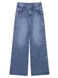 Women's High Waist Baggy Straight Trousers Jeans