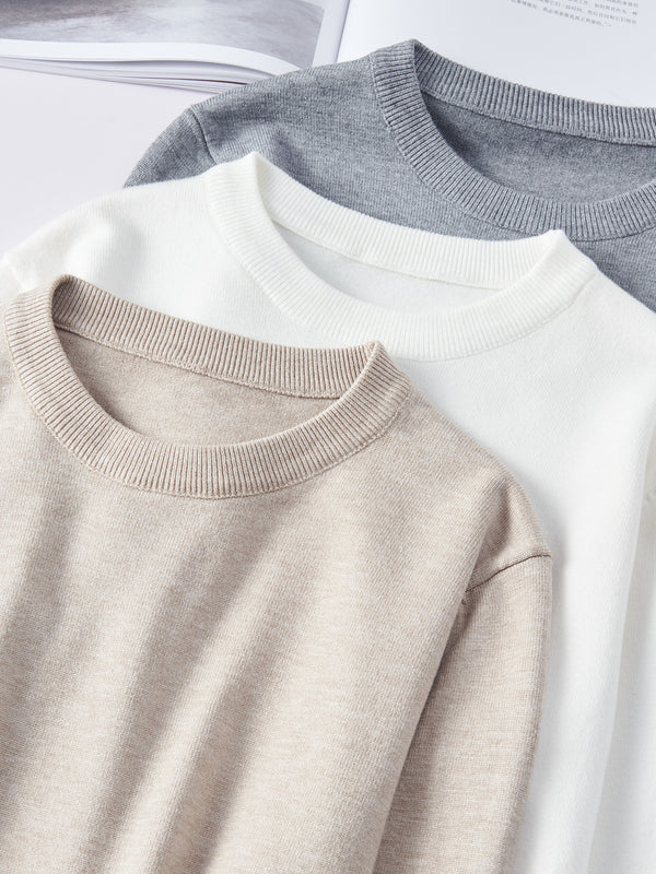 New Inner Wear Base Men's Knitted Round Neck Sweater Men