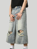 Men's Fashionable Distressed Washed Jeans