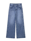 Women's High Waist Baggy Straight Trousers Jeans