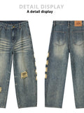 Men's Ripped Wide-leg Jeans