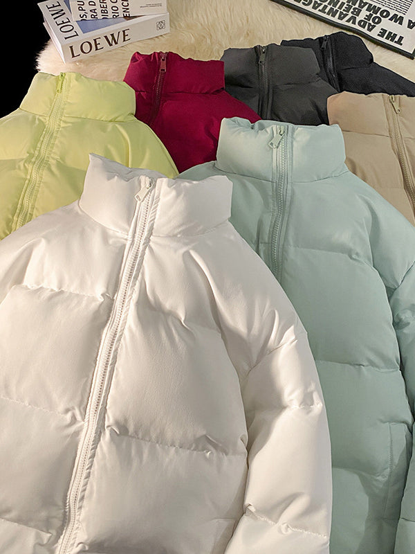 Thickened Stand Up Collar Puffer Jacket For Men
