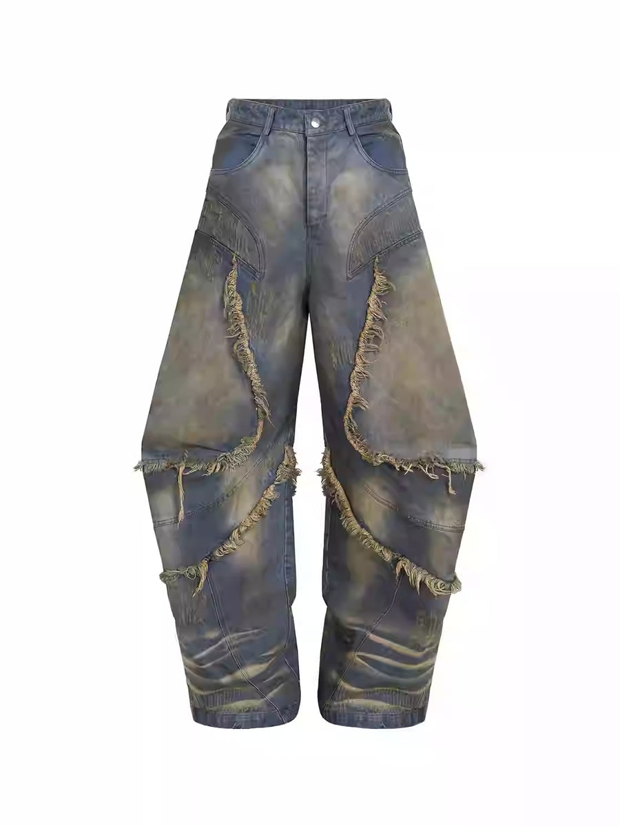 American-style Distressed Machete Jeans