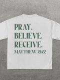 Personality Letter Pattern Oversized T-shirt Men