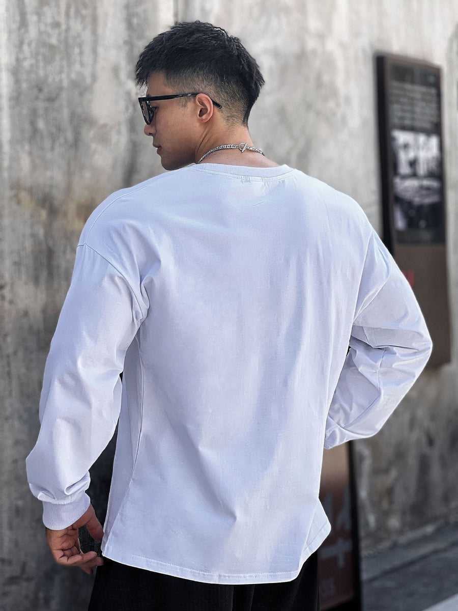 Loose Fitness Clothes Sports Clothes Long Sleeve T-shirt Pullover Hoodie Thin Section Men