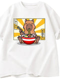 Capybara Cotton T-shirt Men's Clothing Oversized