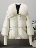 Korean Style Loose Lapels Sense Puffer Jacket Coat