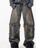 American-style Distressed Machete Jeans