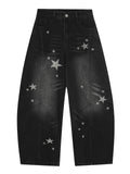 Distressed Scimitar Cotton Pants Jeans