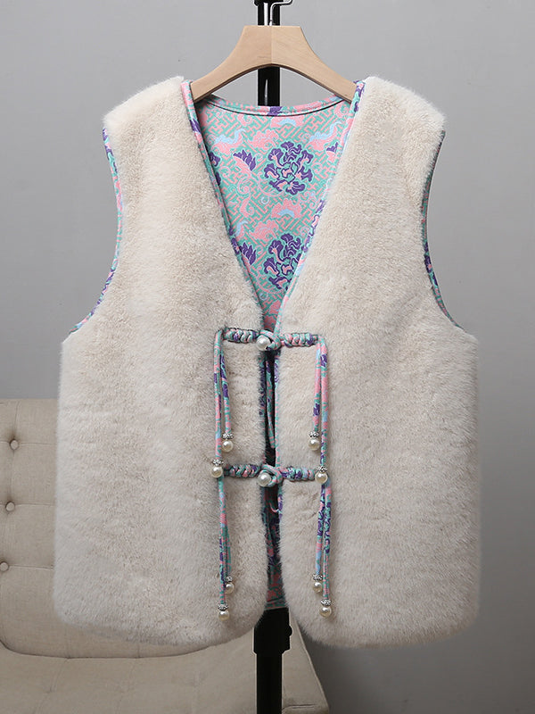 Double-sided Retro Buckle For Women Mink Fur Vest