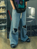 Men's Distressed Washed Ripped Jeans