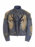 American-style Distressed Machete Jeans